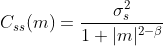 C_{ss}(m)=\frac{\sigma_s^2}{1+|m|^{2-\beta}}